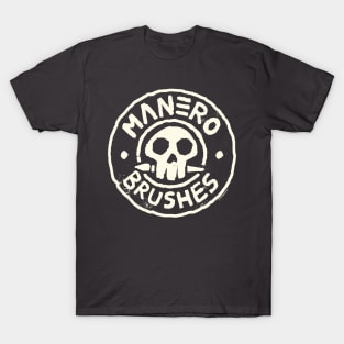 Manero Brushes Neon Logo - Cream T-Shirt